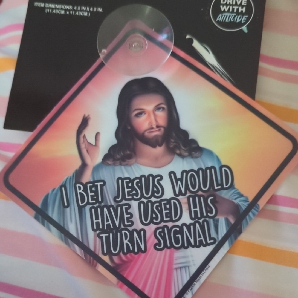 Colorful Jesus Car Sign